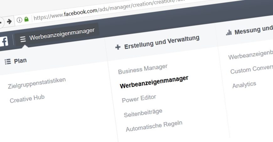 Facebook Werbenazeigen Manager